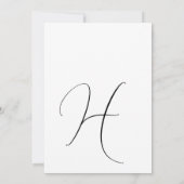 シックモノグラムエレガントクラシック白黒結婚ズ 招待状 (裏面)