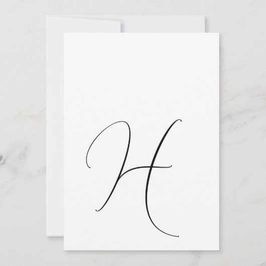 シックモノグラムエレガントクラシック白黒結婚ズ 招待状 (裏面)