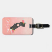 シックモノグラムカリフォルニア州&可動ハート ラゲッジタグ (正面横)