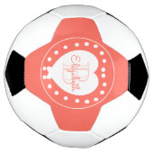 シックモノグラムコーガーリーラルホワイトハートテンプレート サッカーボール (回転)