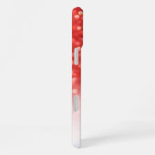 シックモノグラムコーラルグラデーショングリッター名 iPhoneケース (右側面)