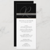 シックモノグラムチャー白黒結婚ズ メニュー (正面/裏面)