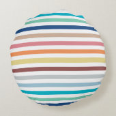 シックモノグラムパステルレインボー水平ストライプ ラウンドクッション (裏面)