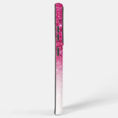 シックモノグラムピンクグラデーショングリッター名 SAMSUNG GALAXYケース (右側面)