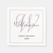 シックモノグラムファミリー懇親会パーティー スタンダードカクテルナプキン (正面)