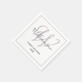 シックモノグラムファミリー懇親会パーティー スタンダードカクテルナプキン (角)