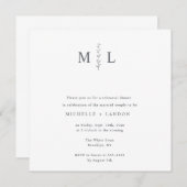 シックモノグラムブランチリハーサルディナー招待状 招待状 (正面/裏面)