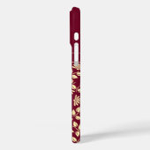 シックモノグラム名前をカスタムする葉デイジーブルゴーニュ Case-Mate iPhoneケース (裏面 / 左)