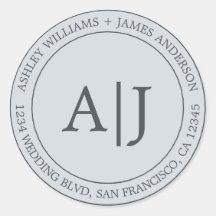 シックモノグラム結婚ズ差出人住所パステルブルー