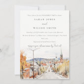 シックモンペリエシティスケープ婚約 招待状 (正面)