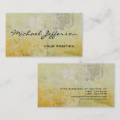 シックユニークイエローグレーモルタル抽象芸術 名刺 (正面/裏面)