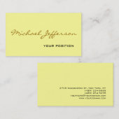 シックユニークスクリプトイエロー名刺 名刺 (正面/裏面)