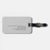 シックユニークスクリプトグレイモダンミニマル ラゲッジタグ (裏面横)