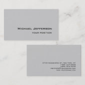 シックユニークスクリプトグレーモダンミニマル 名刺 (正面/裏面)