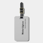 シックユニークスクリプトグレー ラゲッジタグ (正面縦)