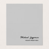 シックユニークスクリプトグレー 名刺 (外部フラット)