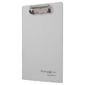 シックユニークスクリプト書道名グレー クリップボード (左)