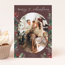 シックユニークタイポグラフィ独身のフォトクリスマスカード シーズンカード