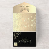 シックユニークブラック&ホワイト結婚ズ オールインワン招待状 (外側)