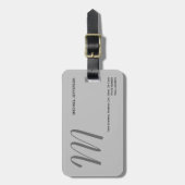 シックユニークモノグラムプレインミニマリストラゲッジタグ ラゲッジタグ (正面縦)