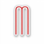 シックユニークモノグラムレッドホワイトプレーンシンプル シール (正面)