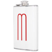 シックユニークモノグラムレッドホワイトプレーンシンプル フラスク (左)