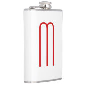 シックユニークモノグラムレッドホワイトプレーンシンプル フラスク (右)
