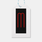 シックユニークモノグラム白黒プレーンシンプル ギフトタグ (正面)