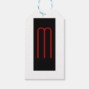 シックユニークモノグラム白黒プレーンシンプル ギフトタグ