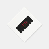 シックユニークモノグラム白黒プレーンシンプル スタンダードカクテルナプキン (角)