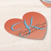 シックユニークレッドオレンジ ラウンドペーパーコースター (アングル)