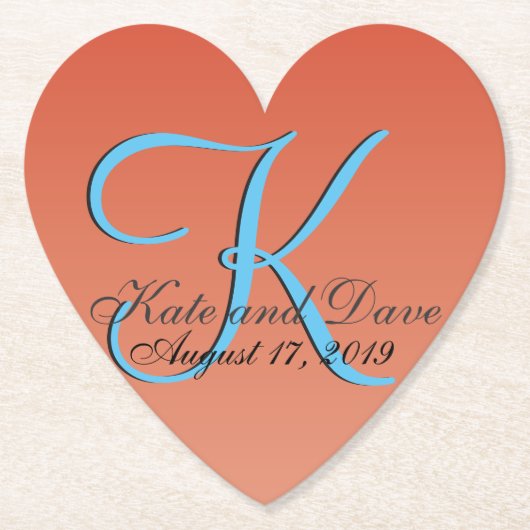 シックユニークレッドオレンジ ラウンドペーパーコースター (正面)