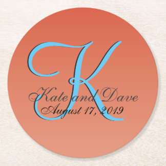 シックユニークレッドオレンジ ラウンドペーパーコースター