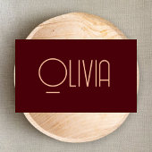 シックユニークレッド&赤面ピンクスクリプト名刺