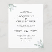 シックユーカリプトゥスバジェットフローラ結婚式招待状 (正面)
