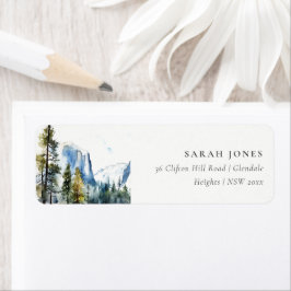 シックヨセミテ国立公園CAウォーターカラーアドレス ラベル