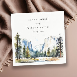 シックヨセミテ国立公園CAウォーターカラー結婚ズ スタンダードカクテルナプキン