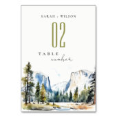 シックヨセミテ国立公園CAウォーターカラー結婚ズ テーブルナンバー (正面)