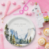 シックヨセミテ国立公園CAウォーターカラー結婚ズ ペーパープレート (パーティー)