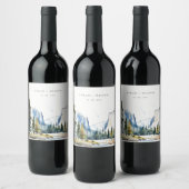 シックヨセミテ国立公園CAウォーターカラー結婚ズ ワインラベル (ボトル)