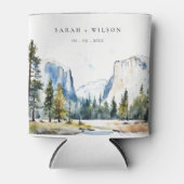 シックヨセミテ国立公園CAウォーターカラー結婚ズ 缶クーラー (正面)