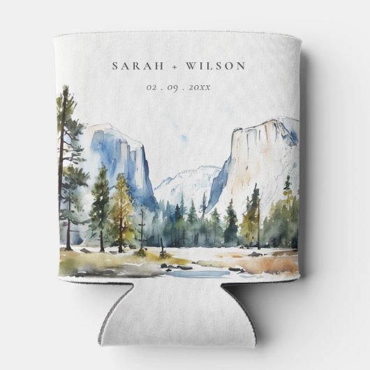 シックヨセミテ国立公園CAウォーターカラー結婚ズ 缶クーラー (裏面)
