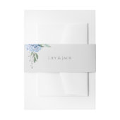 シックライトグレー&ブルーアジサイ 招待状ベリーバンド (正面例)