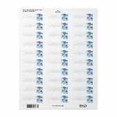 シックライトブルーウォーターカラーフローラ差出人住所 ラベル (フルシート)