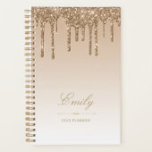 シックラグジュアリーグリッタードリップス金ゴールド2025 プランナー手帳 (正面)