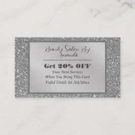 シックラグジュアリーシルバーフォイルグリッターグラマラスサロン 割引カード