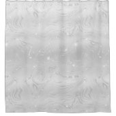 シックラグジュアリーホワイトシルバーグリッターパターン シャワーカーテン (正面)