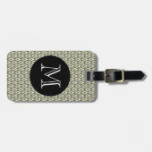 シックラゲージ/バッグラベル_オモダンリーブ/白/黒 ラゲッジタグ (正面横)