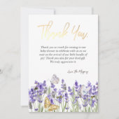 シックラバンダーバタフライボタニカル サンキューカード (正面)