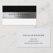 シックラフシルバフェイクーストライプモダン白黒 名刺 (正面/裏面)